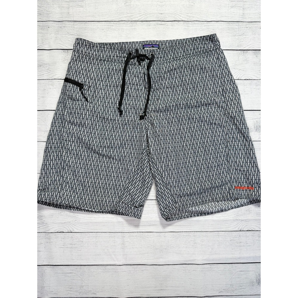 Patagonia Mens Wavefarer Nylon Geometric Swim Trunks 10'' Summer